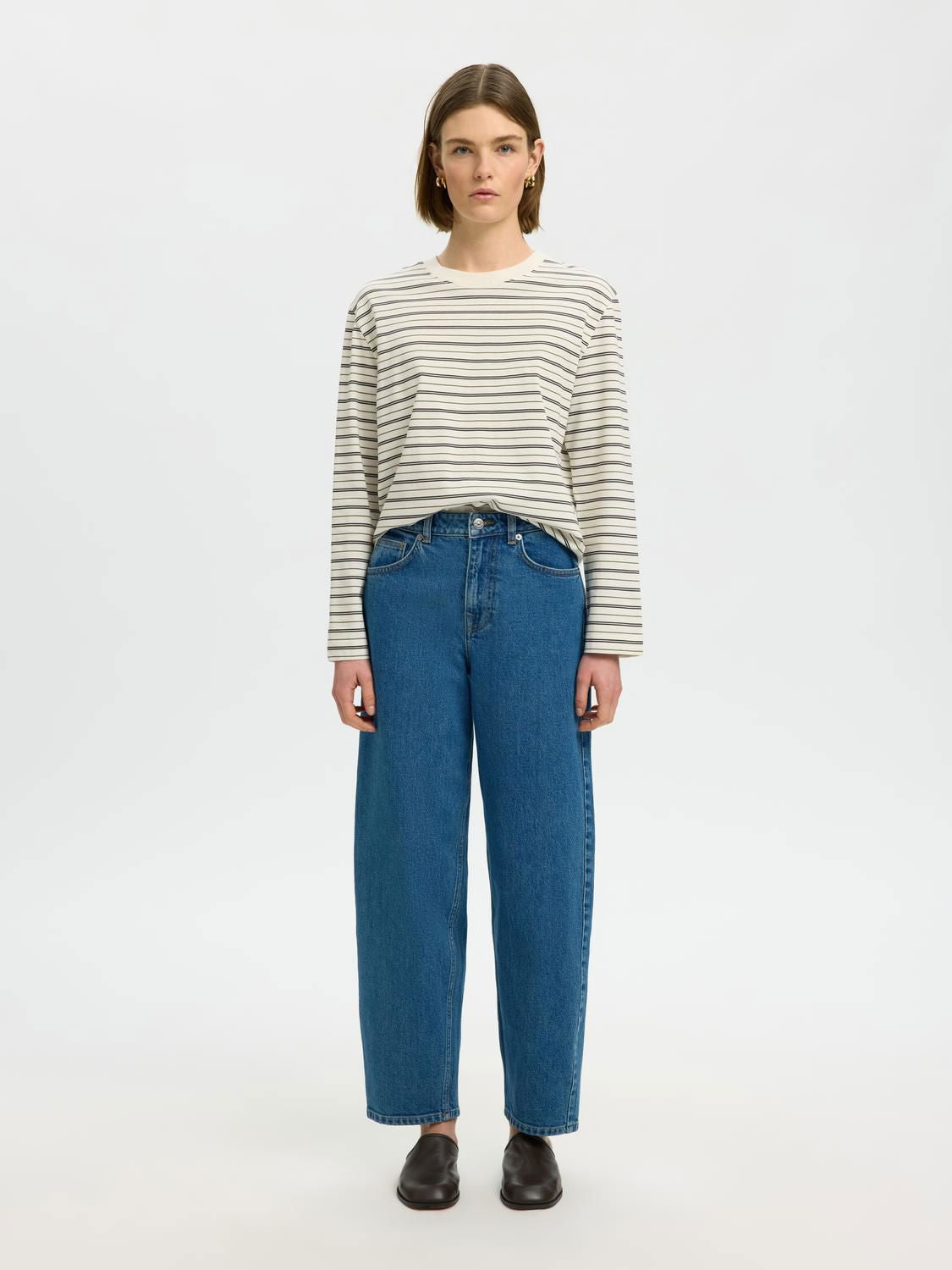 Slwessential Ls Striped Boxy Tee Noos
