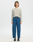 Slwessential Ls Striped Boxy Tee Noos