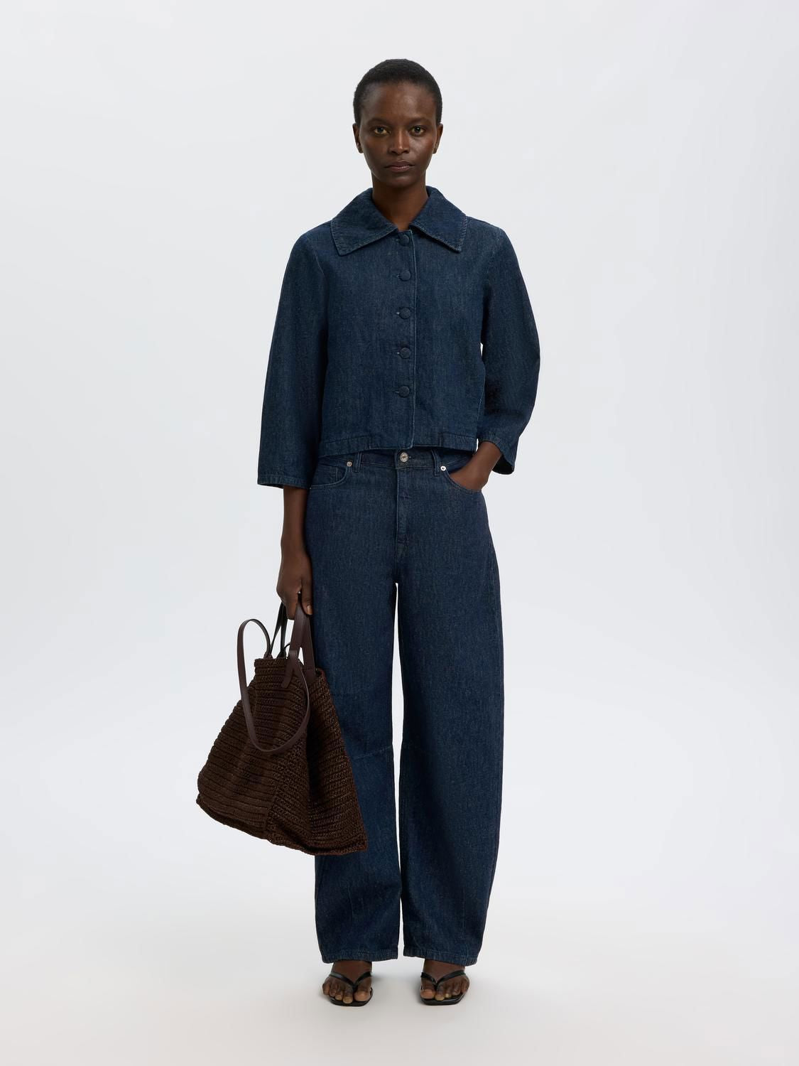 Slfrelaxed Hanny 3/4 Denim Jacket