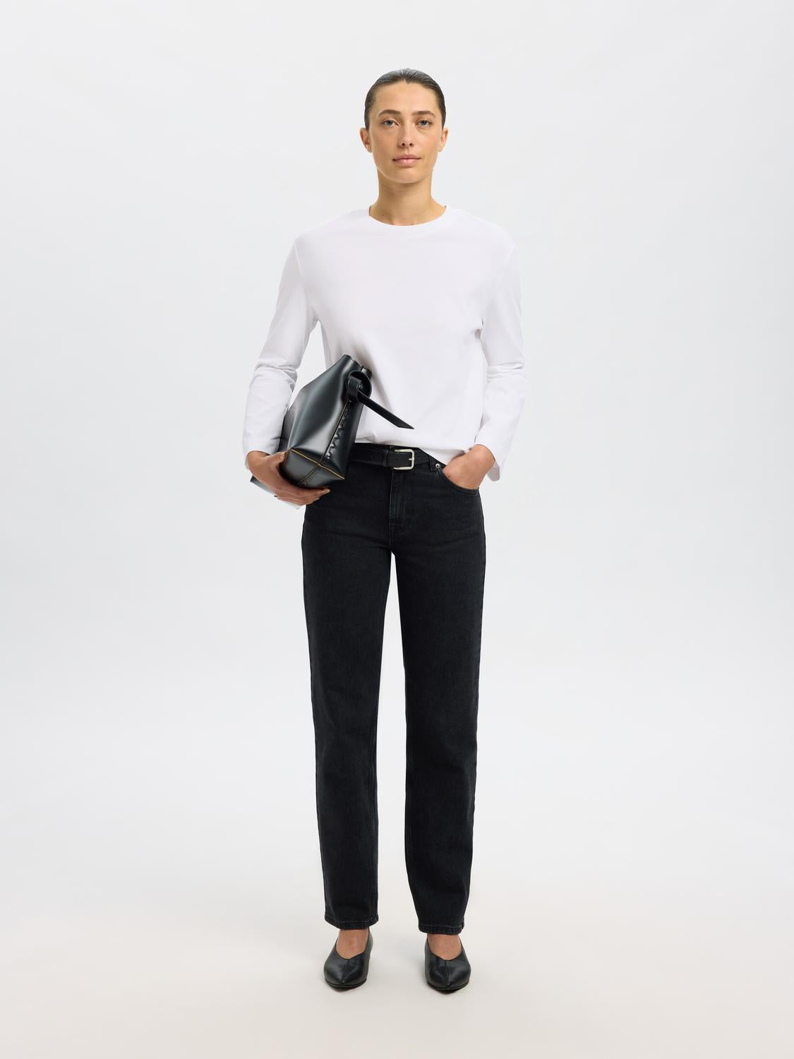 Slfessential Ls Boxy Tee Noos