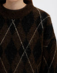 Slwlulu Brushed Argyle Knit O-Neck Noos