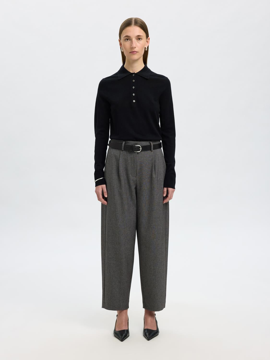 Slfthea Ls Knit Merino Collar Neck Noos