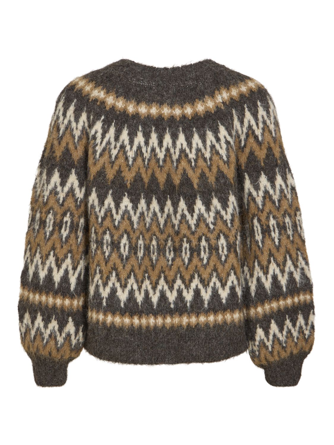 Vibows O-Neck L/s Jacquard Knit Top