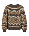 Vibows O-Neck L/s Jacquard Knit Top