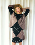 Inga Check Fluff Knit Blouse