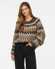 Vibows O-Neck L/s Jacquard Knit Top