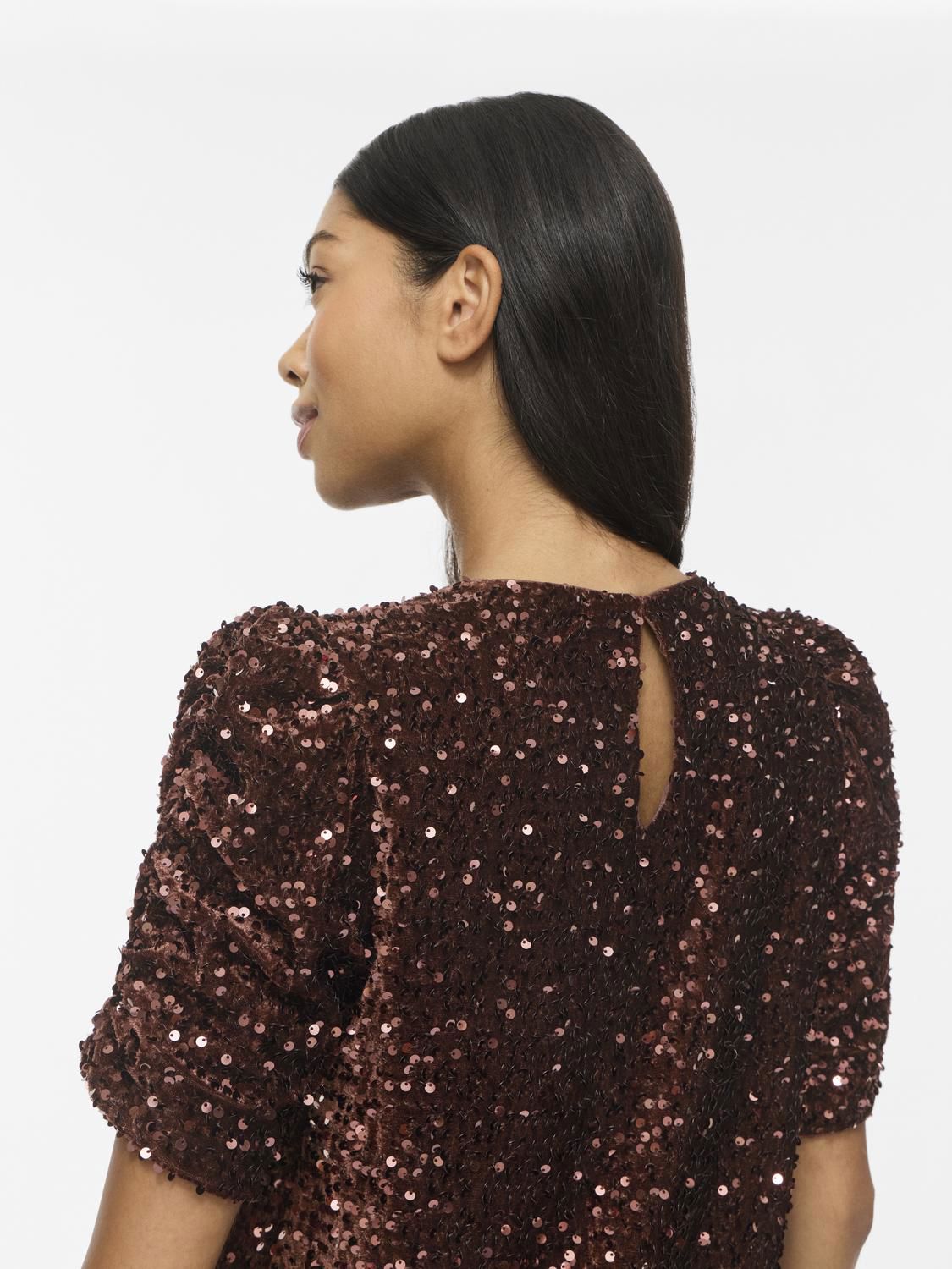 Vibelieve O-Neck Puff Short Dress/ka