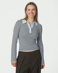 Fannya Ls Striped Knit Polo