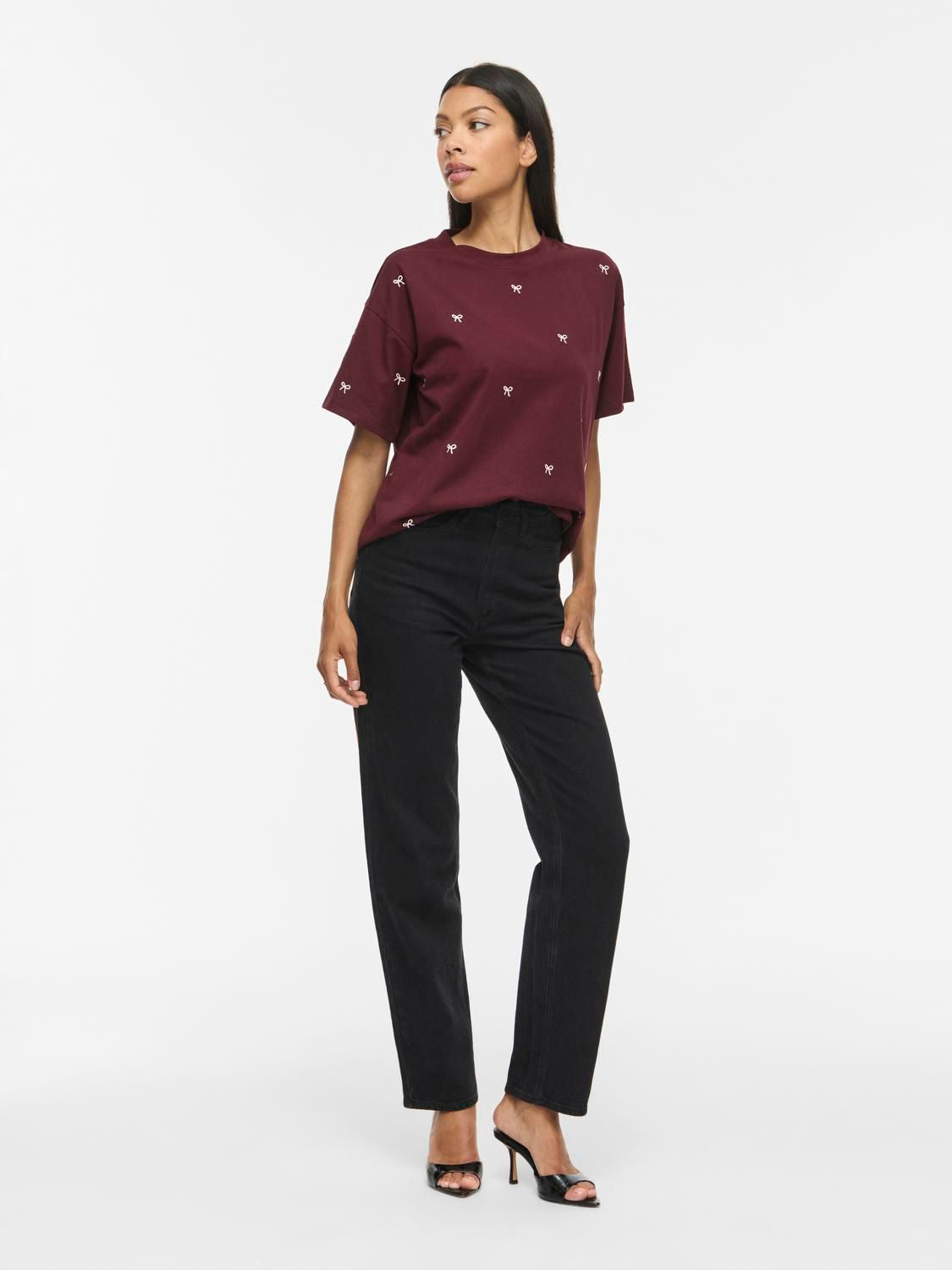 Vimonie Bow O-Neck S/s T-Shirt/rn