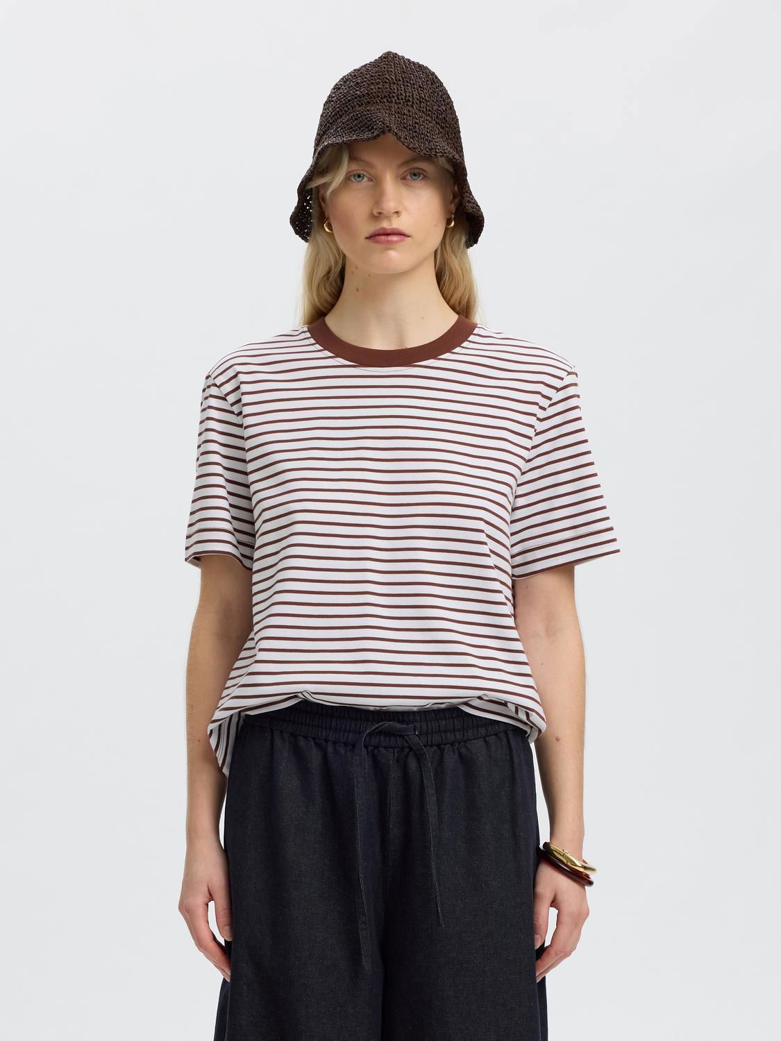 Slwessential Ss Striped Boxy Tee Noos