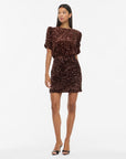 Vibelieve O-Neck Puff Sequins Top/1/ka