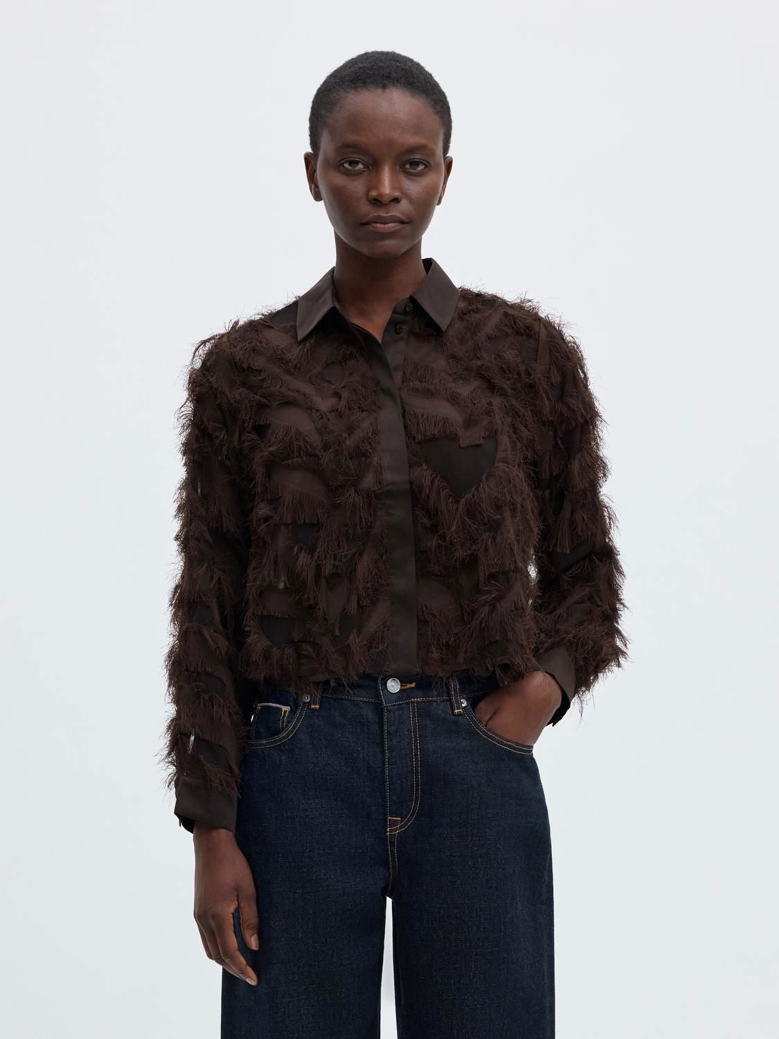 Slwmyline Ls Fluffy Cropped Shirt B
