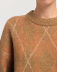 Slflulu Brushed Ls Argyle Knit O-Neck