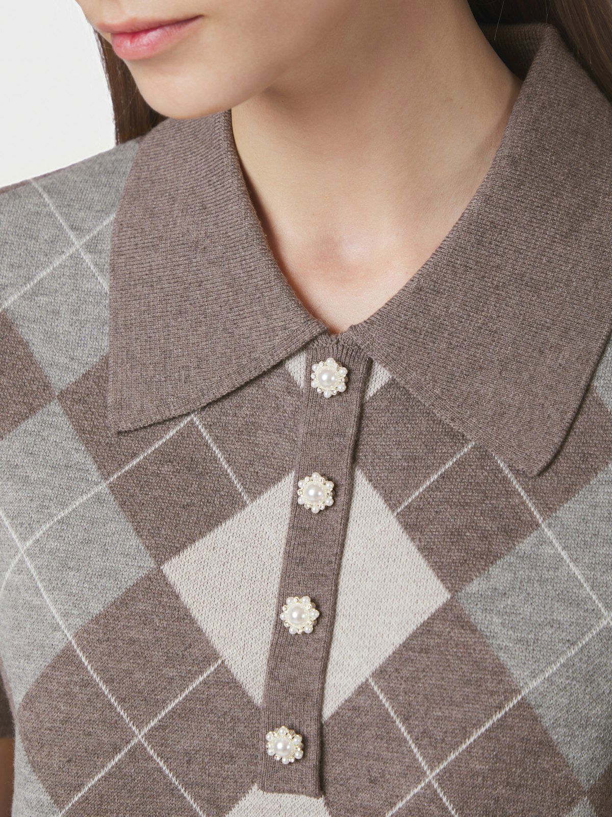 Gia Check Knit Blouse