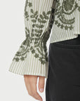 Amara Stripe Emb Blouse