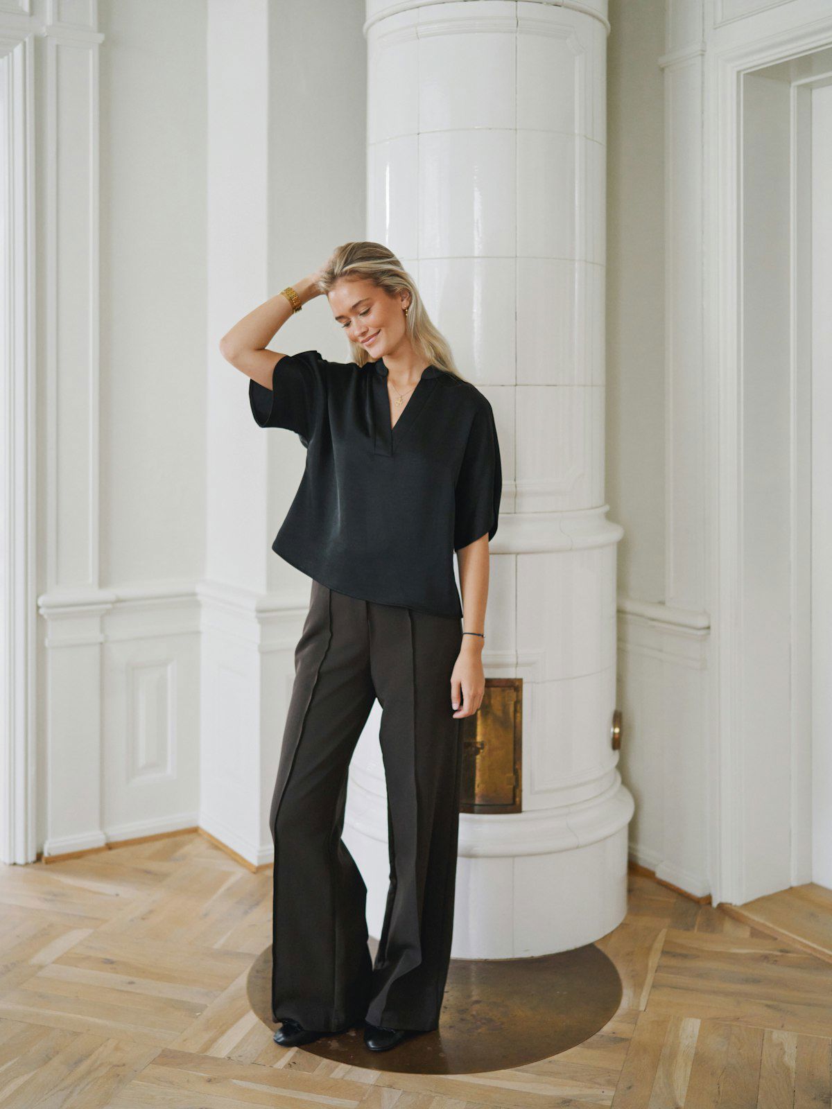 Anelle Heavy Sateen Blouse