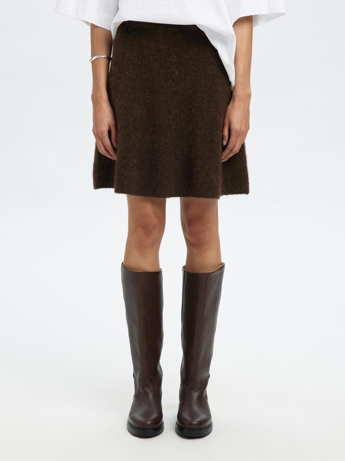 Slflulu Brushed Hw Knit Skirt