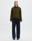 Slwlulu Brushed Argyle Knit O-Neck Noos