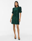 Vibelieve O-Neck Puff Short Dress/ka