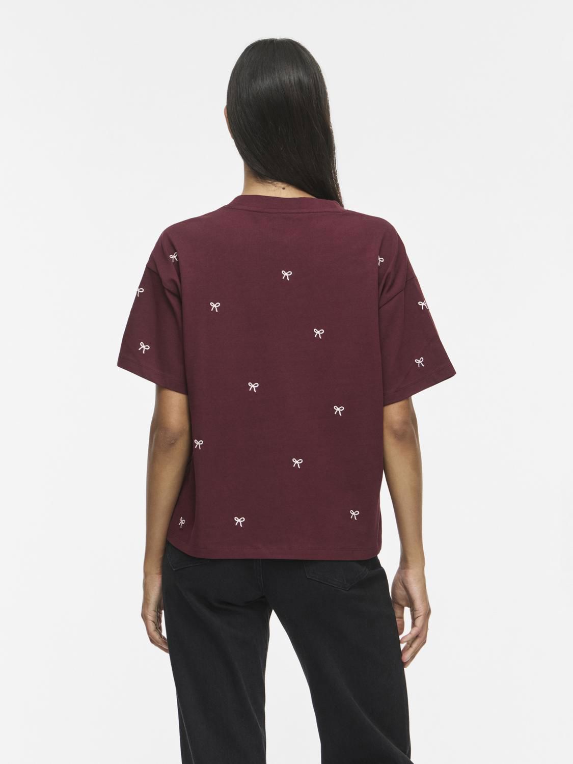 Vimonie Bow O-Neck S/s T-Shirt/rn