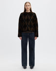 Slwlulu Brushed Argyle Knit O-Neck Noos