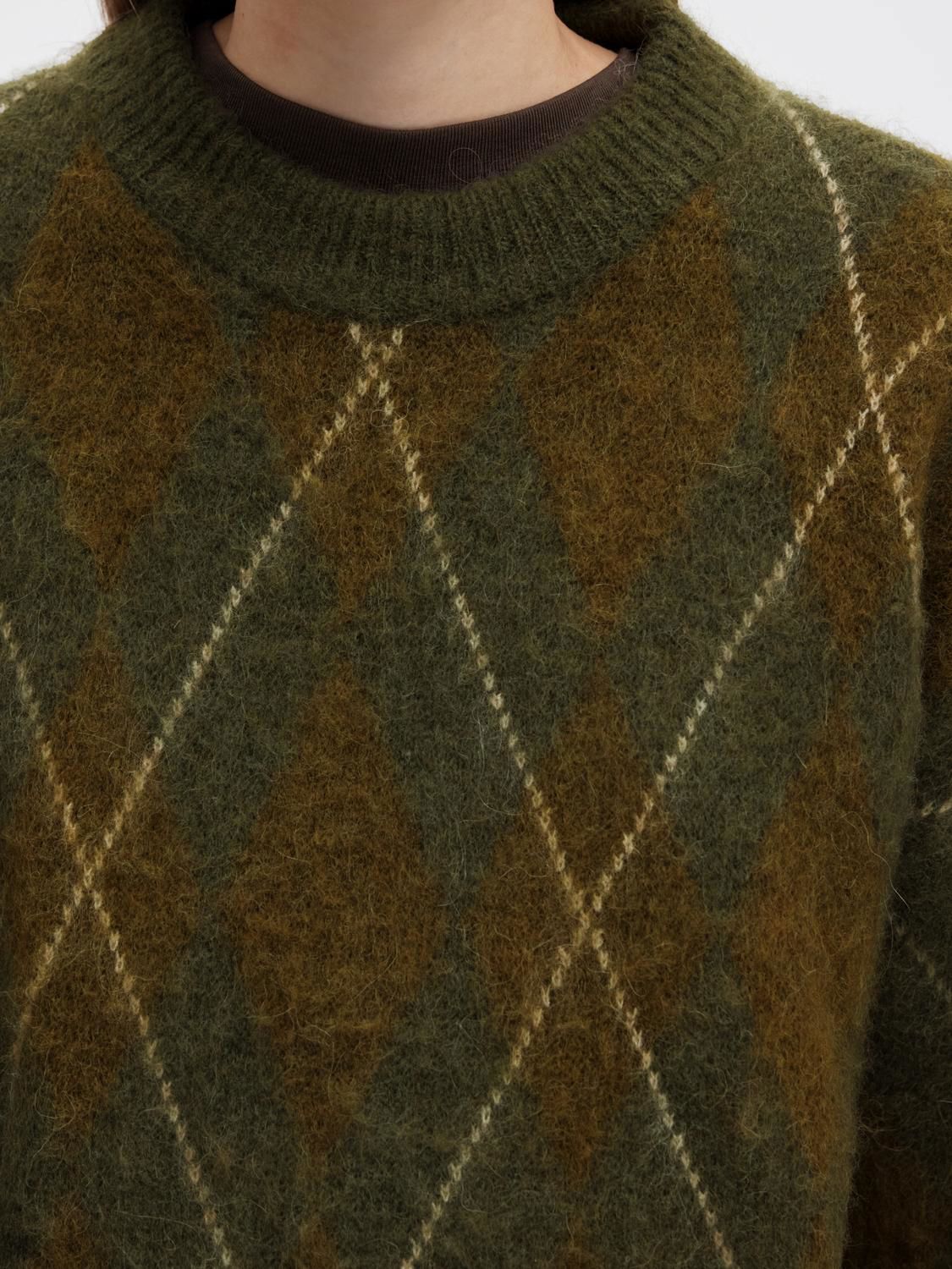 Slwlulu Brushed Argyle Knit O-Neck Noos