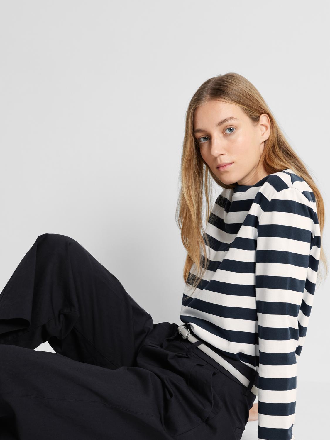 Slwessential Ls Striped Boxy Tee Noos