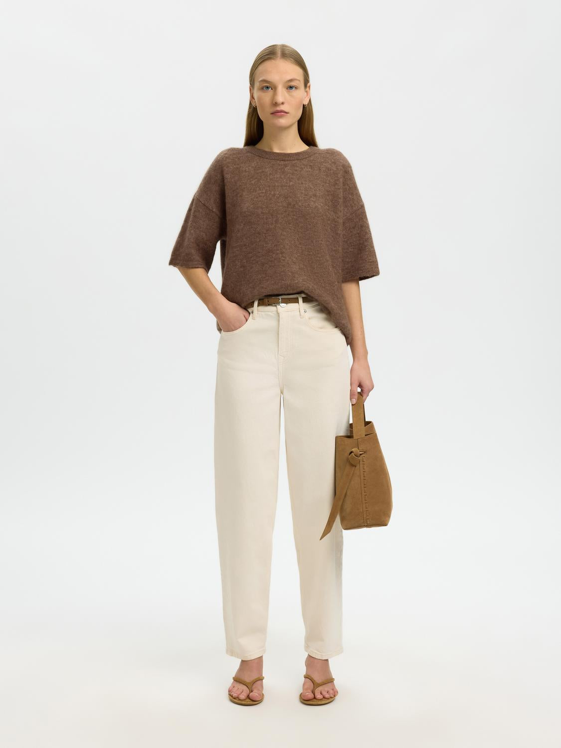 Slflulu 2/4 Knit O-Neck Noos